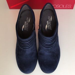 Aerosoles Women’s Dk Blue Fabric Heel Ankle Bootie